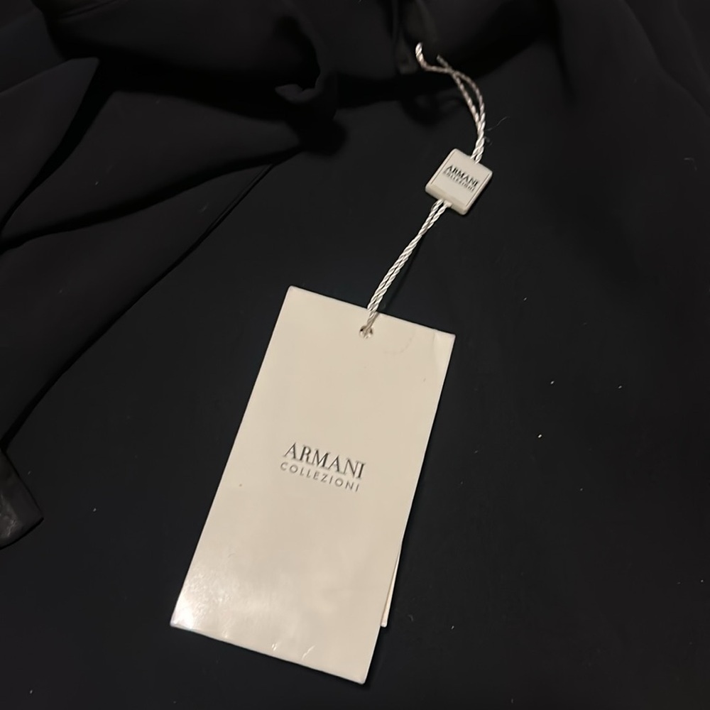 Armani Collezioni NWT 100% silk black cowl with halter strap neck cocktail dress - Picture 4 of 14